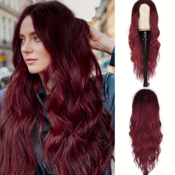 8 "Black Gradient Wine Red Deep Wave Wig Gorgeous Fashion Wig
