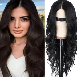 Timeless Black Hair Wig Classic] 28 Black Body Wave Synthetic Wig